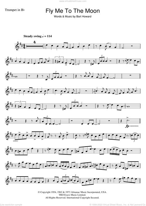 fly me to the moon trumpet solo sheet music
