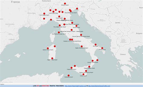 Main International Airports with some domestic flights Italian