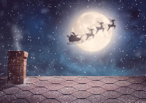 flying santa and reindeer for roof