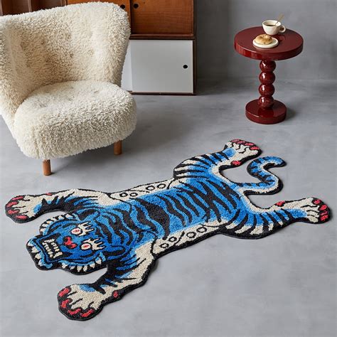 Hand Tufted Tiger Skin Wool Carpet Home Decorative Living Room Etsy