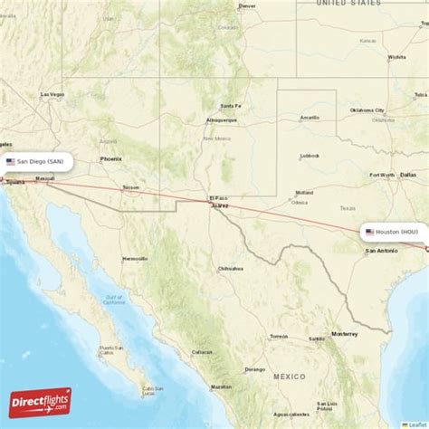 flying time from houston to san diego