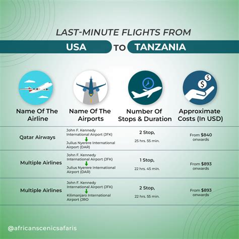 flying to tanzania from usa