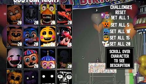 My version of the fnaf 2 custom night (i actually dont know why i made