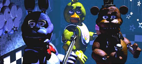 fnaf 1 all animatronics looking at camera