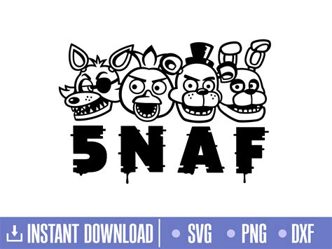 Frighteningly Fun with FNAF SVG Designs: Embrace the Creepy Joy of Five Nights at Freddy's Today!