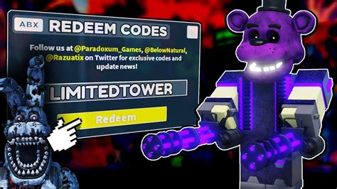 fnaf td roblox codes