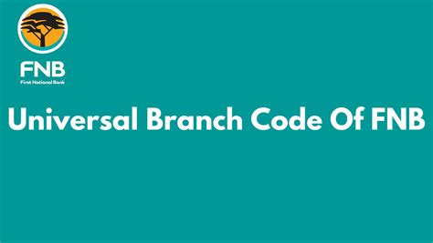 fnb universal code