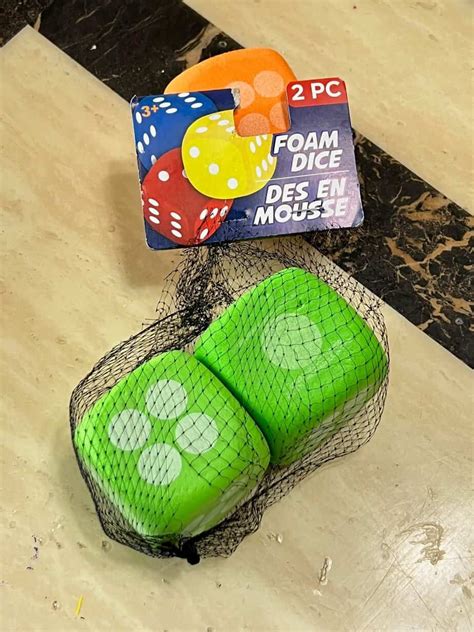 Foam Dice Dollar Tree