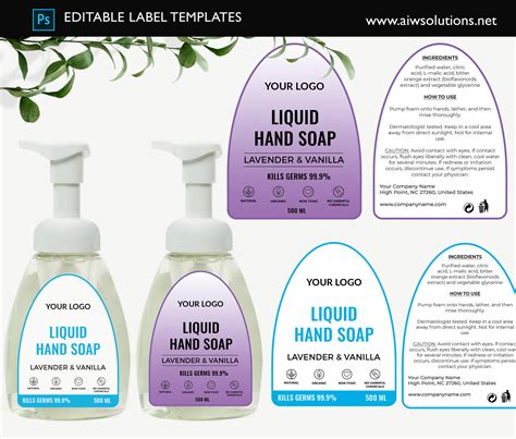 Foaming Hand Soap Labels