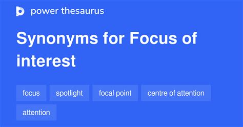 Focus Of Interest Synonyms
