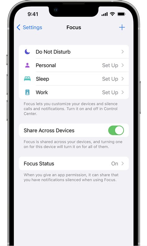 Focus Settings Iphone Ideas