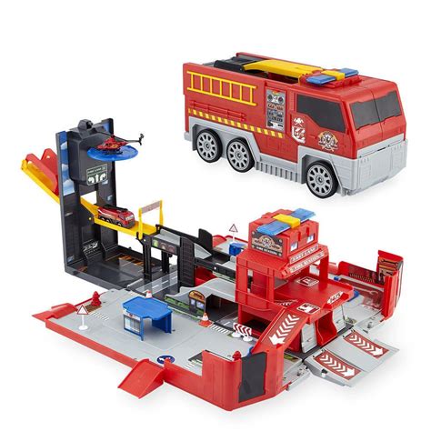fold out fire truck playset
