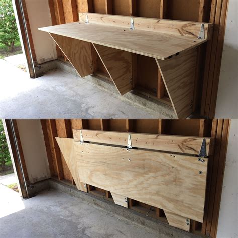 fold-down workbench shed