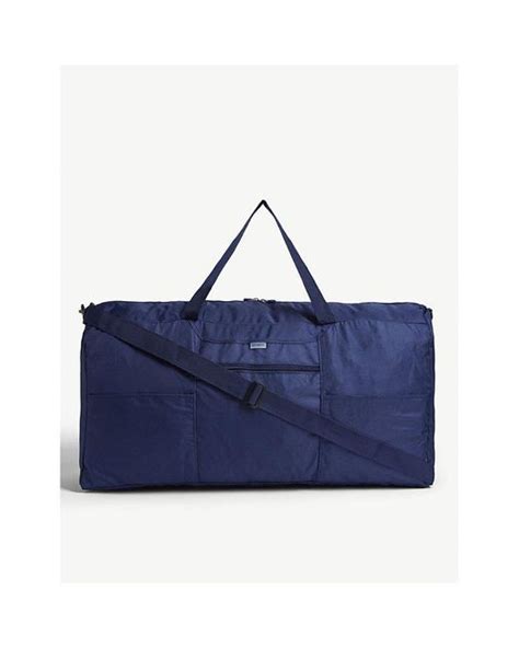 Foldable Blue Duffle Bag