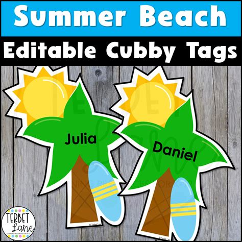 Foldable Printable Beach Name Cards
