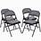 Set of Four Dyrlund Danish Modern Teak Folding Dining Chairs at 1stdibs