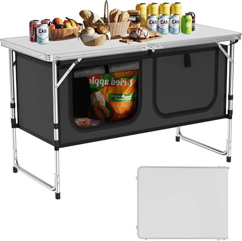 Folding Camping Table With Shelf