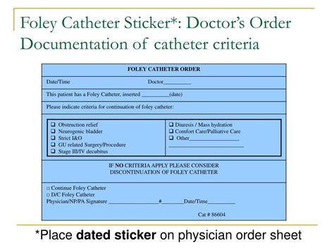 Foley Catheter Order Example