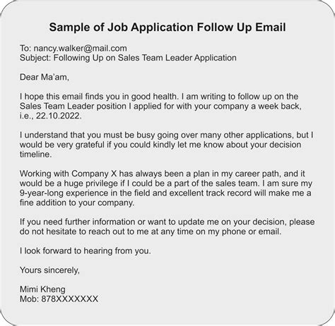Job Application Follow up (19+ Email & Letter Templates