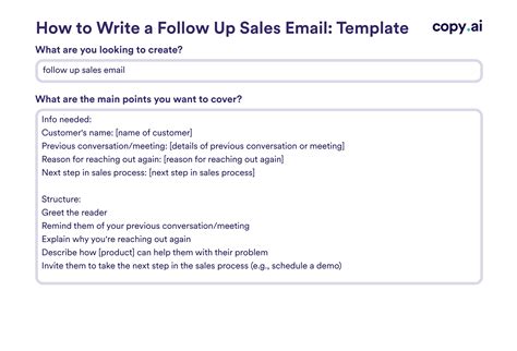 Follow Up Email Template Sales