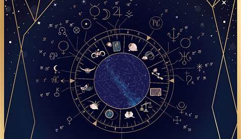 Cercle Astrologique Avec Le Signe Du Zodiaque Sur Un Fond De Ciel