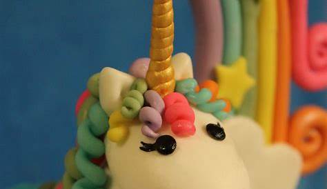 Fondant icing unicorn cake topper | Unicorn cake, Baby birthday cakes