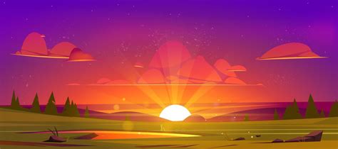cielo del atardecer de dibujos animados 2060509 Vector en Vecteezy