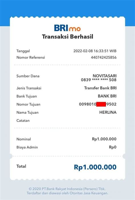 font bukti transfer bri