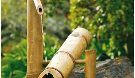 Fontaine Bambou Jardin Japonais e Jouer Avec L Onde D Eau Asiatique