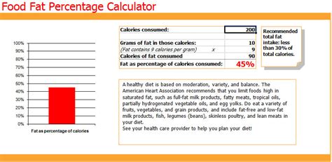 8 Food Fat Percentage Calculator Template Excel Templates