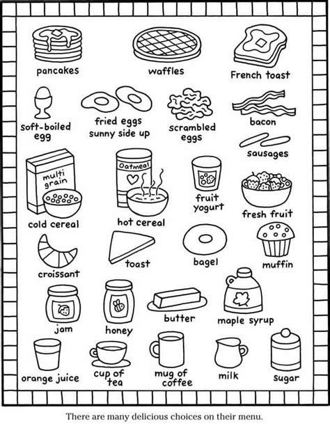 Food Menu Coloring Pages: A Fun Way To Stimulate Your Appetite