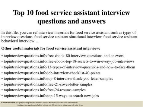 Suggested Interview Questions Food and Nutrition Services Director