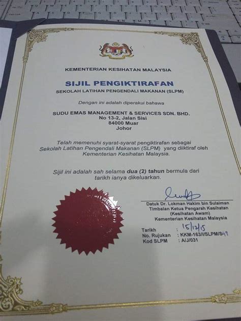 food handling certificate malaysia