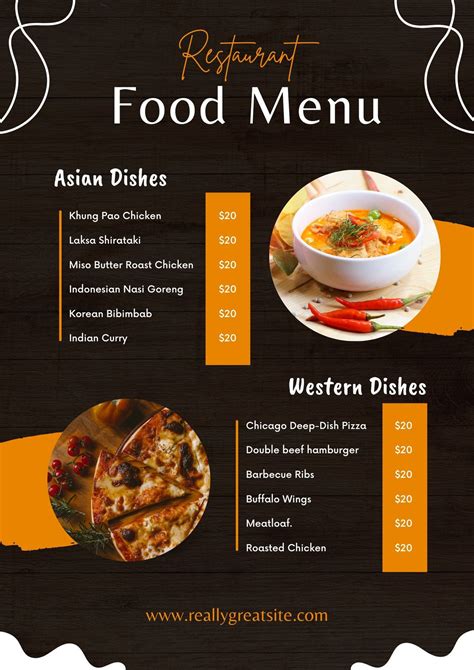 food menu design online