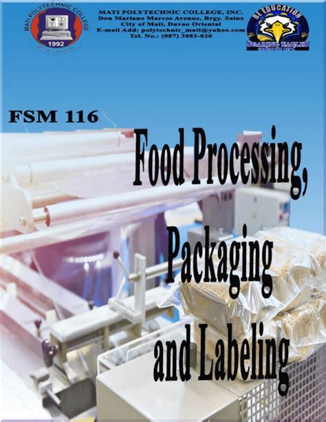 Food Processing Packaging And Labeling Syllabus