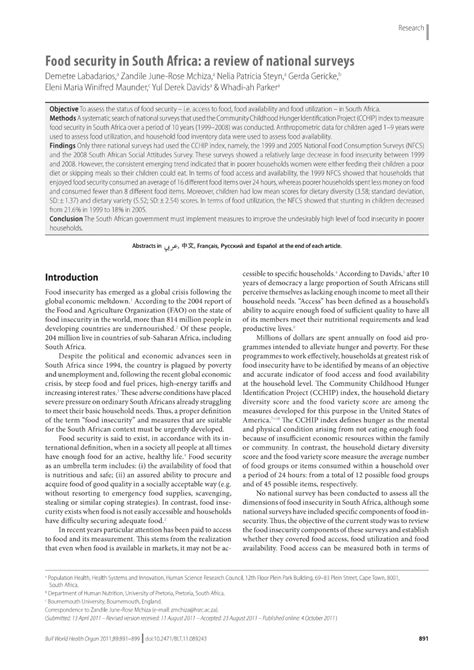 food security in south africa article pdf