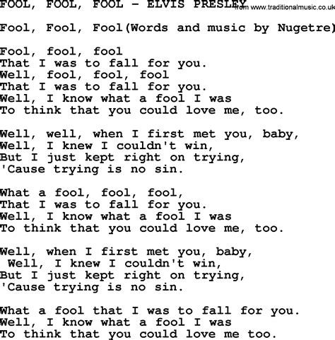 fool fool fool lyrics