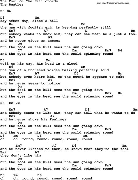 fool on the hill lyrics video