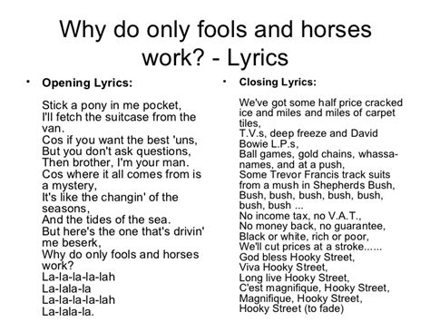 Discussion Fools And Horses Lyrics Viral