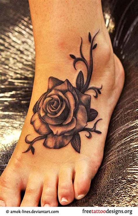 +21 Foot Rose Tattoo Designs Ideas