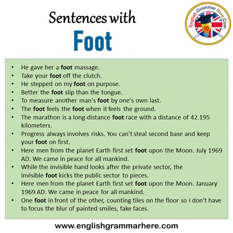 Foot Definition Sentence