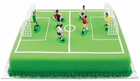 Soccer cake with black drip and green grass by PettyCake Football