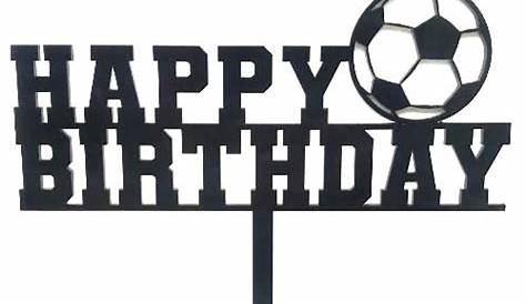 Football Cake Topper Black And White Buy Happy Birthday For