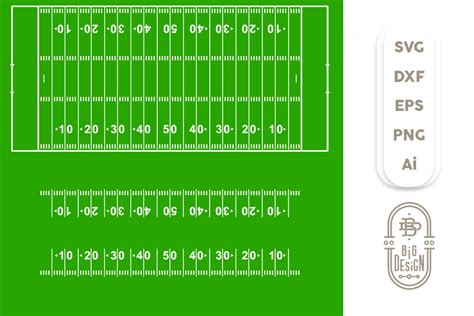 Yard Line American Football Field SVG Vector Silhouette Cameo Cricut