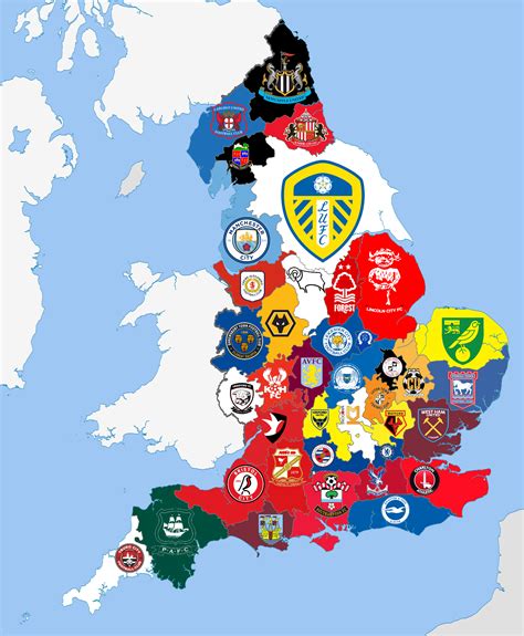 football club map in england