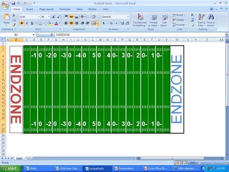 football field chart excel template