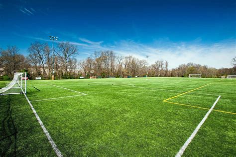 football field with football