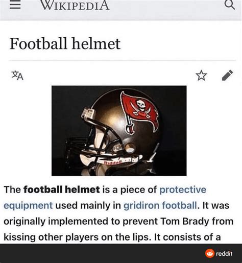 football helmet wikipedia meme