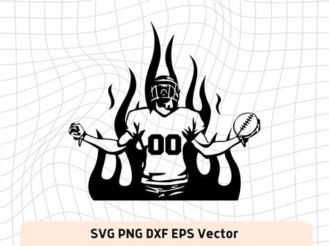 football player with flames svg