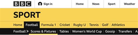 football results and fixtures bbc